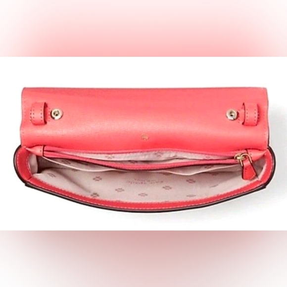Coral Pink Kate Spade Spencer Polka Dots Crossbody Wallet on Gold Chain NWT - Picture 10 of 10